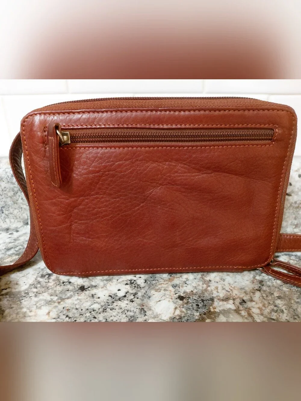 Osgoode Marley Small Leather On The Go Travel Crossbody Bag In Chestnut Brown